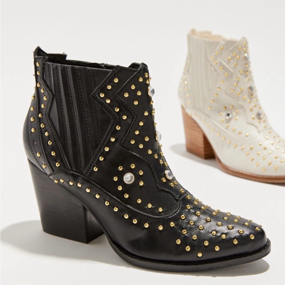 Anthropologie Coconuts By Matisse Footwear Aster Black Western Ankle Boot Size 6